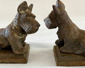 PR. CAST IRON SCOTTY DOG BOOKENDS 