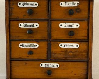 19th C. ENGLISH SPICE DRAWER UNIT 
