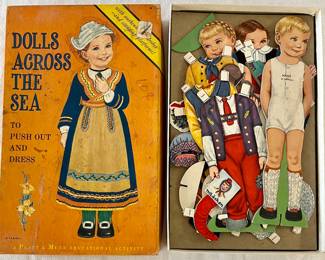 VINTAGE PAPER DOLLS -  “DOLLS ACROSS THE SEA” IN ORIGINAL  BOX 