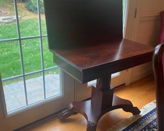 Antique flip top card table