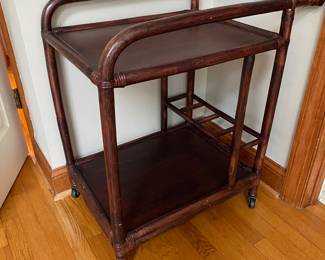 Rattan beverage cart