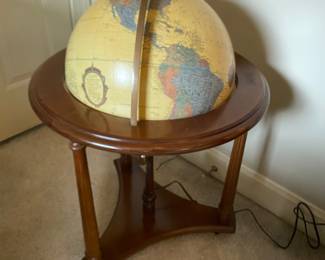 Lighted world globe