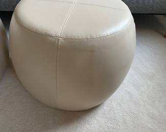 Faux leather ottoman