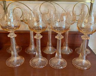 Antique Venetian glass goblets