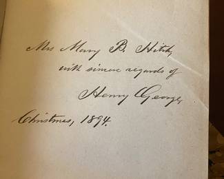 Signed antique books by Henry George 1894