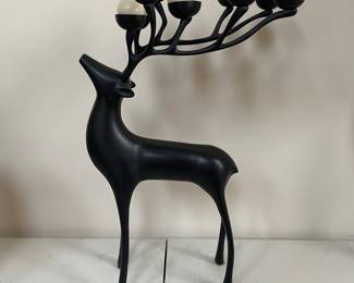 Large metal reindeer candle holder