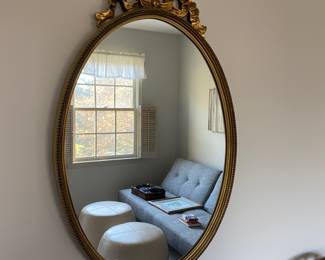 Vintage gilt framed oval mirror