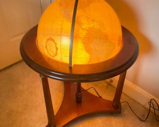Lighted world globe