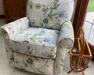 Upholstered swivel rocker