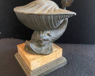 Tiffany Dolphin & Shell inkwell