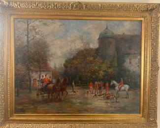 LARGE hunt scene giclee