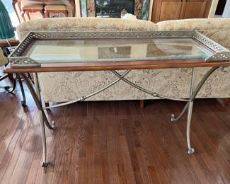 Metal/Wood/Glass entry or sofa table