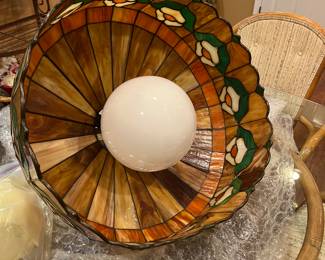 Large acrylic and lead stained glass lamp