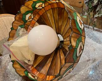 Large acrylic and lead stained glass lamp