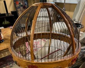 Vintage Hot Air Balloon wooden birdcage