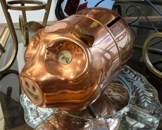 Vintage copper piggy bank