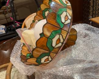 Large acrylic and lead stained glass lamp