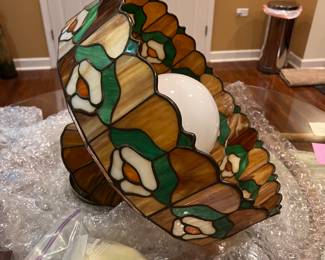 Large acrylic and lead stained glass lamp