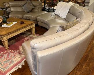 Italian Leather sectional (3 pieces, tan)