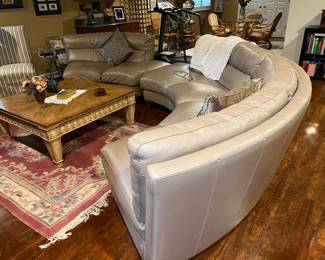 Italian Leather sectional (3 pieces, tan)