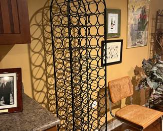 Mid Century Arthur Umanoff style wrought iron wine rack