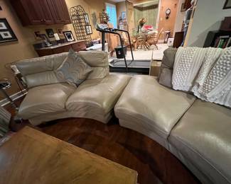 Italian Leather 3 piece sectional sofa