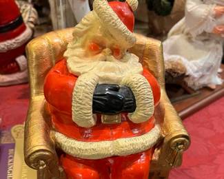 vintage sleeping Santa bank