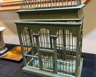 Victorian painted birdcage