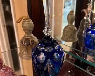 cobalt cut crystal bell