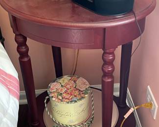 round wooden side table