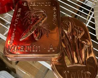 vintage copper baking or jello molds
