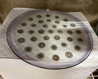 MCM Dorothy Thorpe Style large platter Glama glass Lavender Atomic