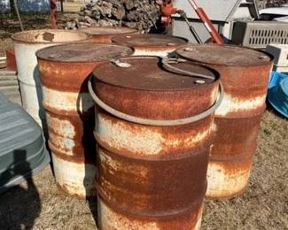 5 barrels for horse racing or burning trash