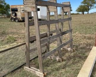 Wood rack, screen door