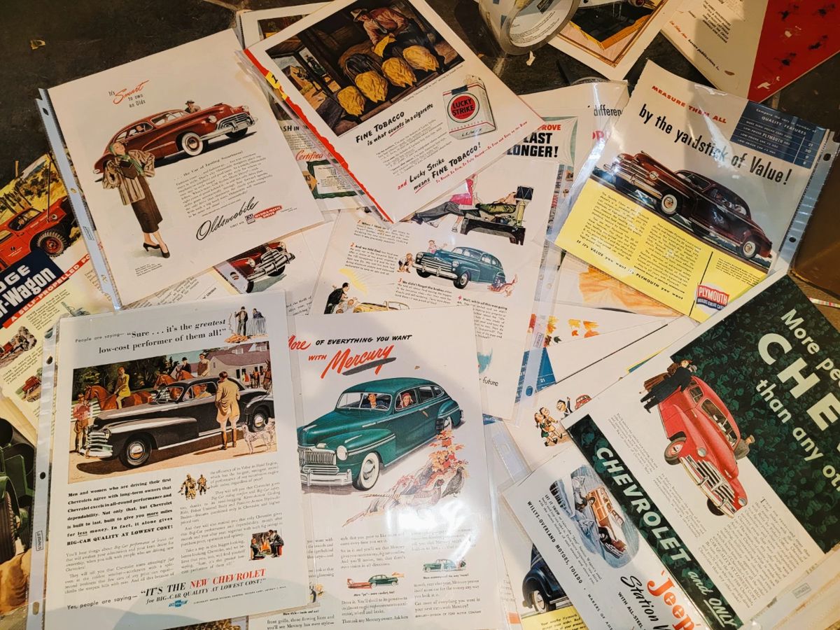 1930s, 40s and 1950s Magazine advertisement magazine pages