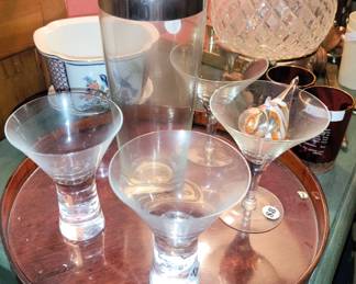 Bar items: Martini shaker and glass sets