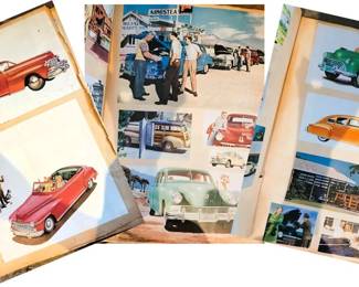 1930s and 1940s Scrapbooks with automobile and truck ad cut-outs 