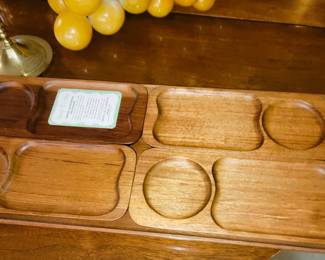 Wood tray set (new old stock)