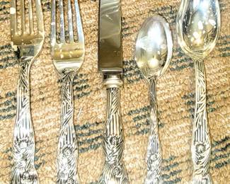 Silver Plate Chrysanthemum Flatware set