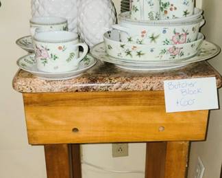 Marble Top Butcher Block, China set