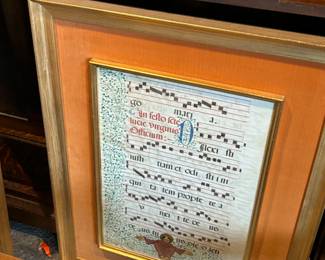 Framed sheet music