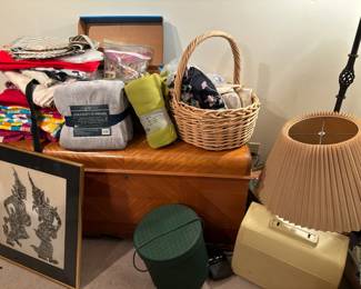 Yard, throws, wood chest and more