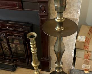 Large brass candle holders