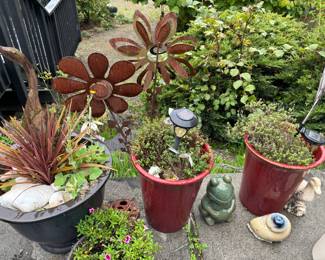 Outdoor pots and garden art
