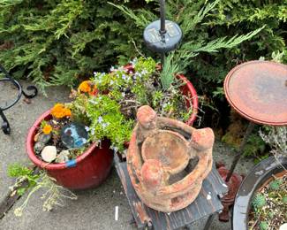 Outdoor pots and garden art