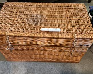 Large wicker blanket baskets