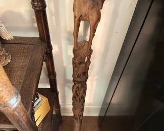 carved walking stick
