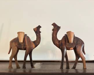 wooden camel figurines