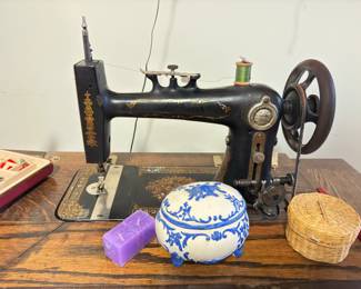 antique sewing machine and sewing machine table, Lady Gay