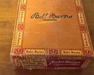 Robt Burns cigar box